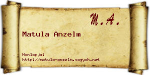 Matula Anzelm névjegykártya